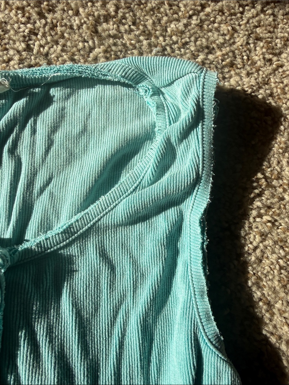 POL Teal Ribbed Button-Front Bodysuit - Picture 4 of 6